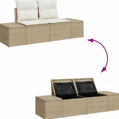 vidaXL Conjunto de sofá de jardín 8 pcs Crema ratán sintético Beige y Sale