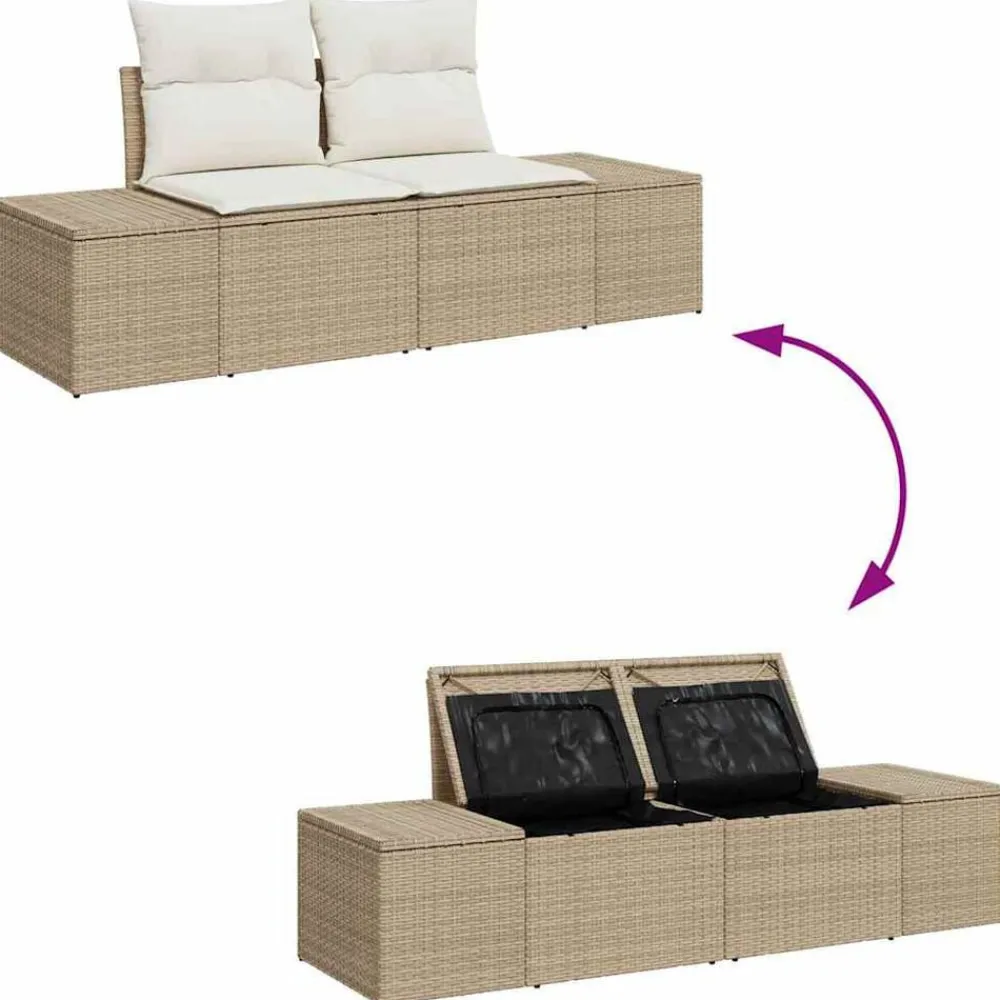 vidaXL Conjunto de sofá de jardín 8 pcs Crema ratán sintético Beige y Sale