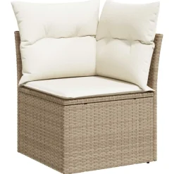 vidaXL Muebles De Jardín-Conjunto de sofá de jardín 10 pcs Beige Poliratán
