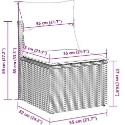 vidaXL Muebles De Jardín-Conjunto de sofá de jardín 8 pcs ratán sintético