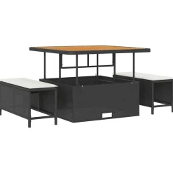 vidaXL Conjunto de sofá de jardín 8 pcs ratán sintético Negro Best