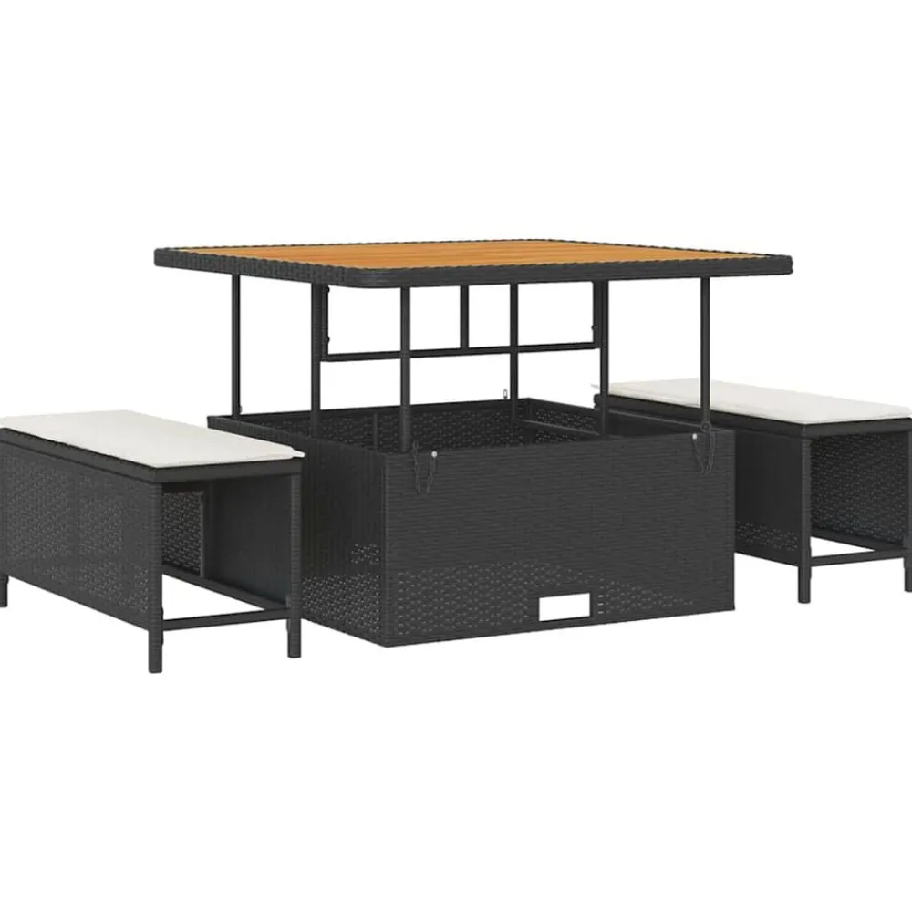 vidaXL Conjunto de sofá de jardín 8 pcs ratán sintético Negro Best