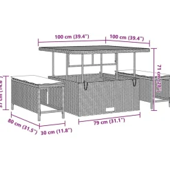 vidaXL Conjunto de sofá de jardín 8 pcs ratán sintético Negro Best