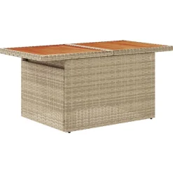 vidaXL Conjunto de sofá de jardín 9 pcs Beige Poliratán Beige y blanco Outlet