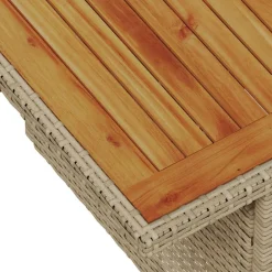 vidaXL Conjunto de sofá de jardín 9 pcs Beige Poliratán Beige y blanco Outlet