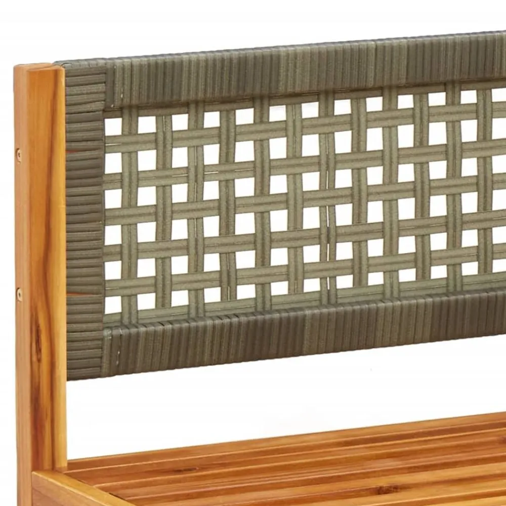vidaXL Conjunto de sofá de jardín de 5 piezas con cojines de madera de acacia y ratán Gris Best