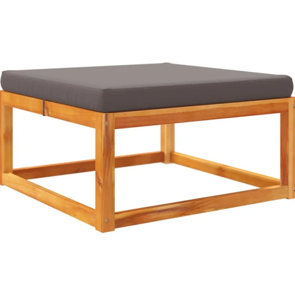 vidaXL Conjunto de sofá de jardín de 5 piezas con cojines de madera de acacia y ratán Gris Best
