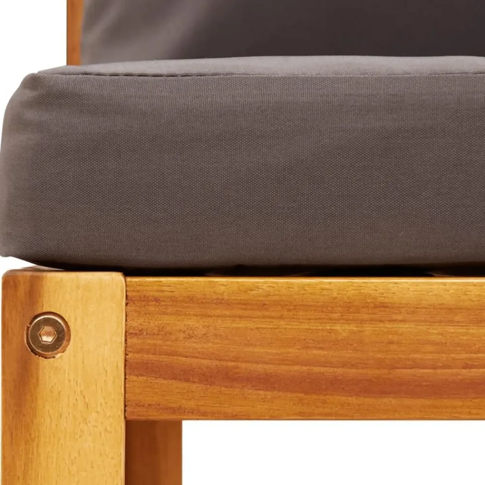 vidaXL Conjunto de sofá de jardín de 5 piezas con cojines de madera de acacia y ratán Gris Best