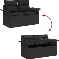 vidaXL Conjunto de sofá de jardín 10 pcs Poliratán Negro Best