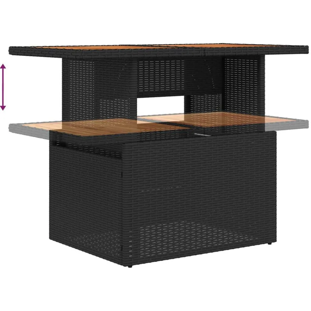 vidaXL Conjunto de sofá de jardín 10 pcs Poliratán Negro Best