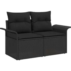 vidaXL Conjunto de sofá de jardín 10 pcs Poliratán Negro Best
