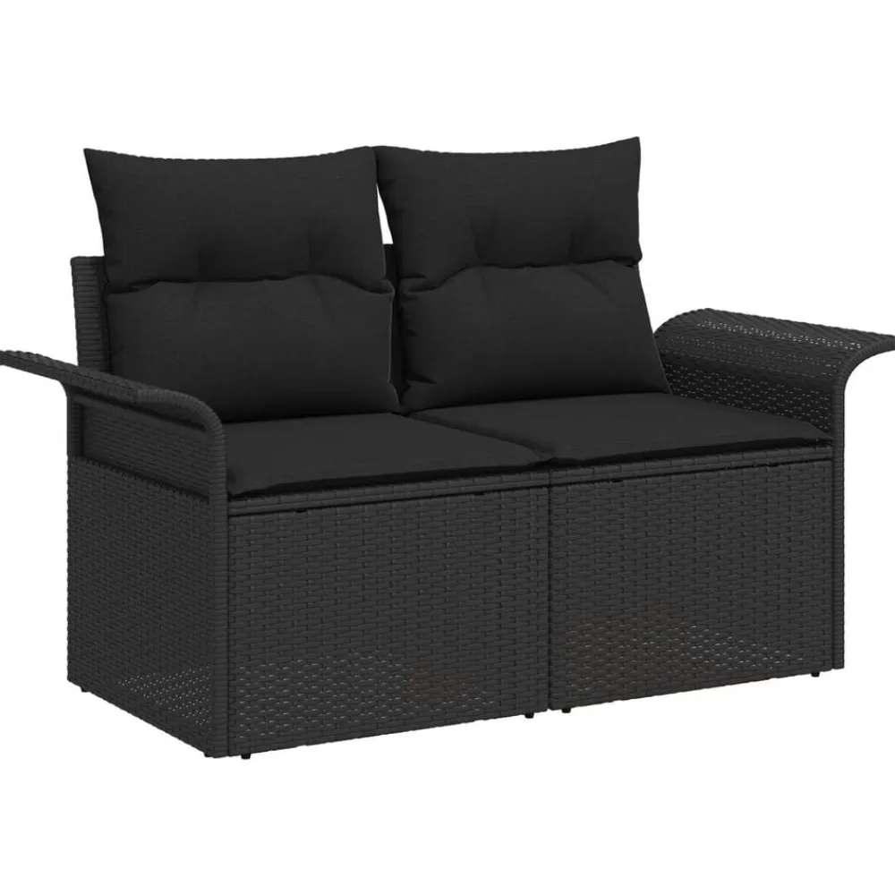 vidaXL Conjunto de sofá de jardín 10 pcs Poliratán Negro Best