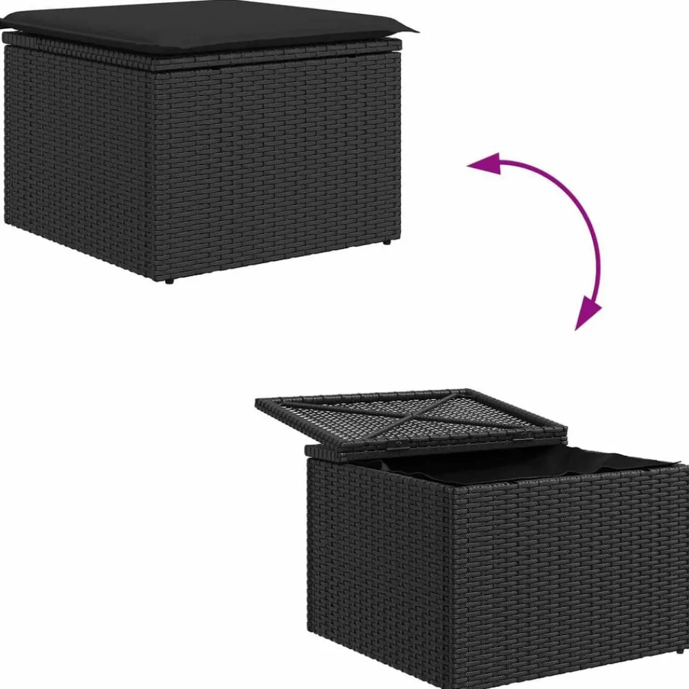 vidaXL Muebles De Jardín-Conjunto de sofá de jardín 8 pcs Poliratán
