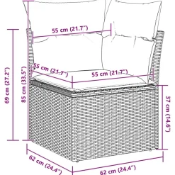 vidaXL Muebles De Jardín-Conjunto de sofá de jardín 8 pcs Poliratán