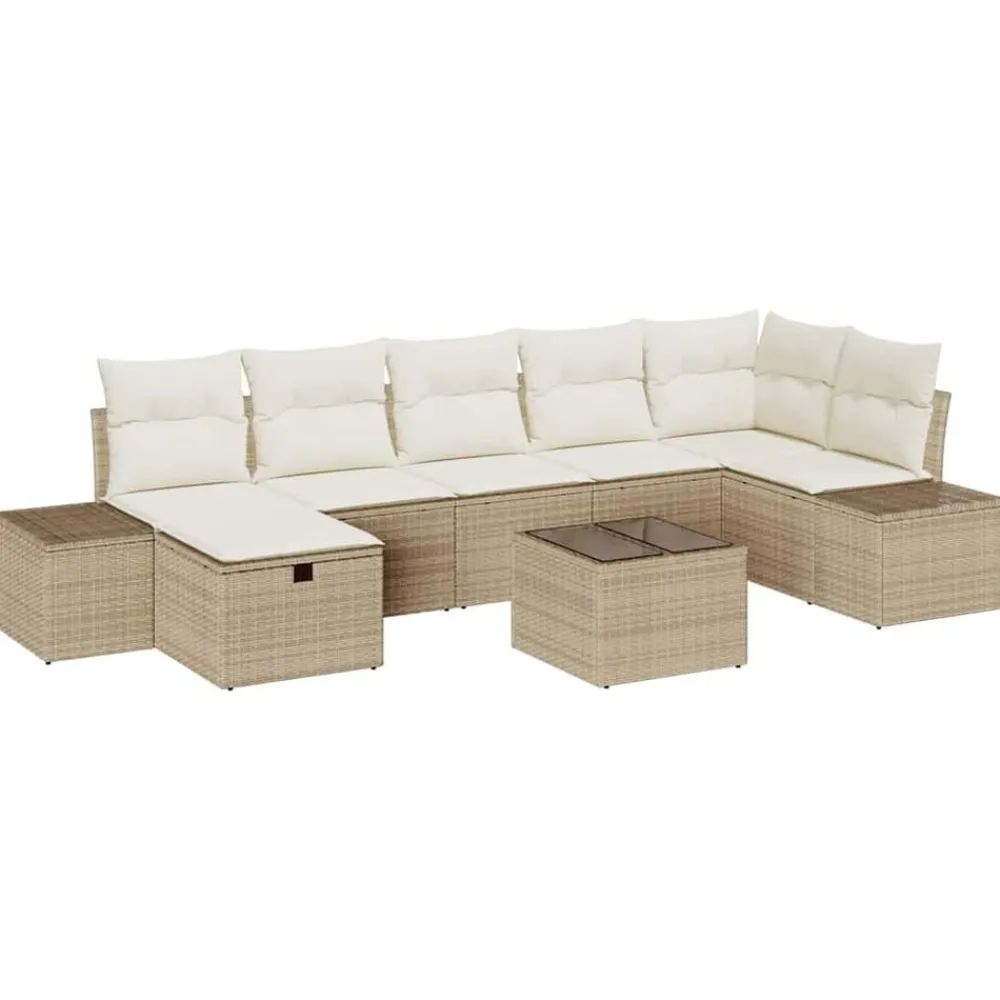 vidaXL Muebles De Jardín-Conjunto de sofá de jardín 8 pcs ratán sintético