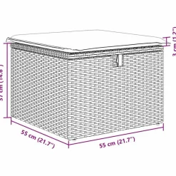 vidaXL Muebles De Jardín-Conjunto de sofá de jardín 8 pcs ratán sintético