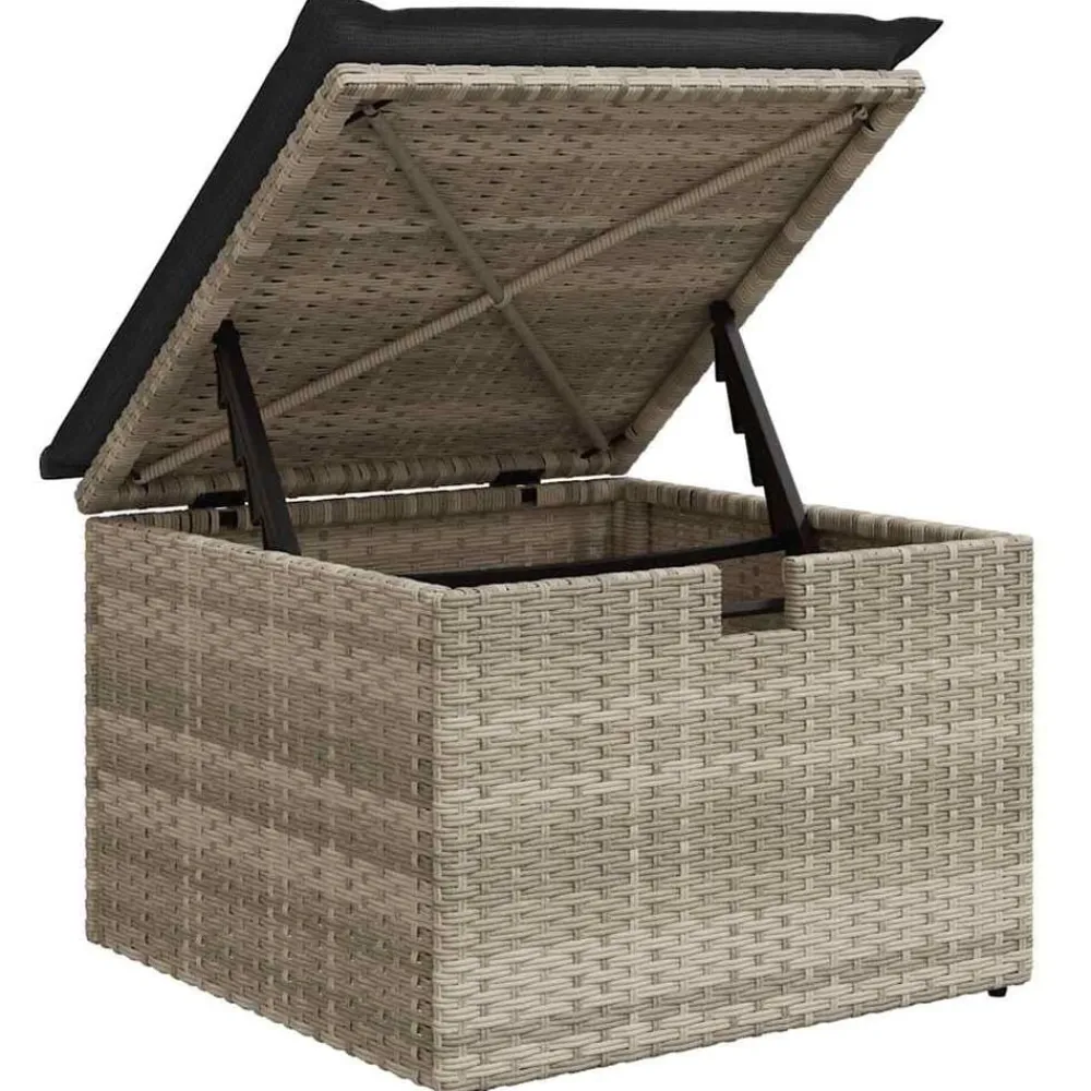 vidaXL Conjunto de sofá de jardín con cojín 8 pcs Poliratán Gris claro
