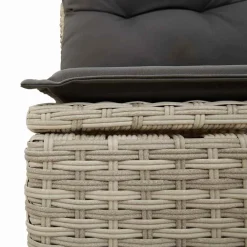 vidaXL Conjunto de sofá de jardín con cojín 8 pcs Poliratán Gris claro