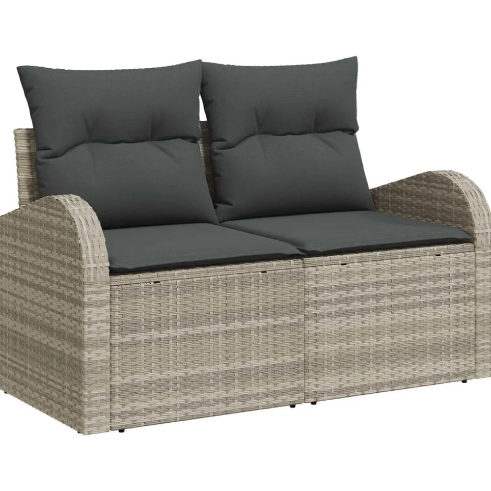 vidaXL Muebles De Jardín-Conjunto de sofá de jardín con cojín 8 pcs Poliratán