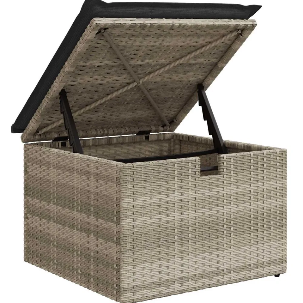 vidaXL Conjunto de sofá de jardín con cojín 6 pcs Poliratán Gris claro Discount