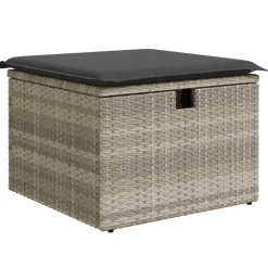 vidaXL Conjunto de sofá de jardín con cojín 6 pcs Poliratán Gris claro Discount
