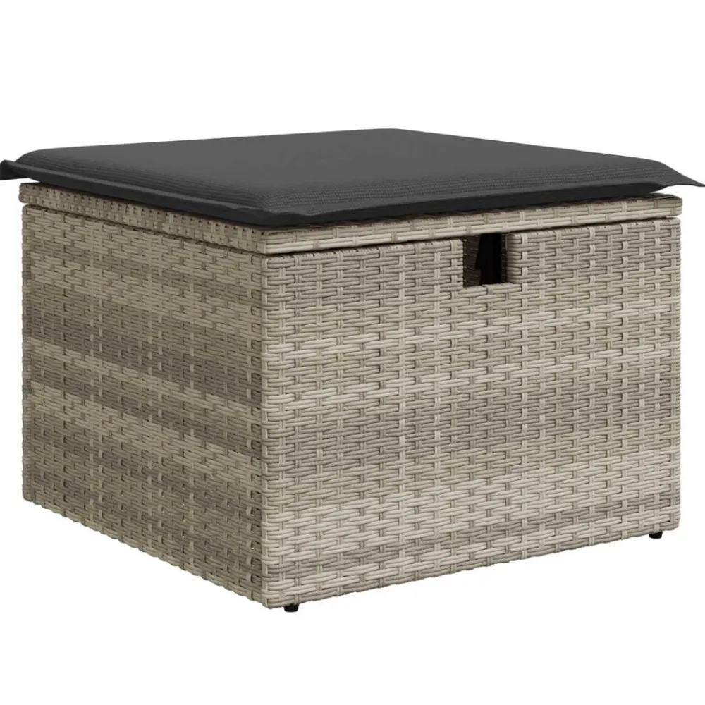 vidaXL Conjunto de sofá de jardín con cojín 6 pcs Poliratán Gris claro Discount