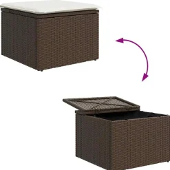 vidaXL Conjunto de sofá de jardín 5 pcs Marrón y crema ratán sintético Marr&oacute;n y Online
