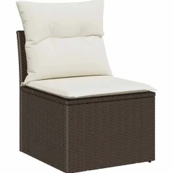 vidaXL Conjunto de sofá de jardín 5 pcs Marrón y crema ratán sintético Marr&oacute;n y Online