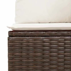 vidaXL Conjunto de sofá de jardín 5 pcs Marrón y crema ratán sintético Marr&oacute;n y Online