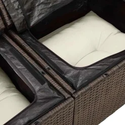 vidaXL Conjunto de sofá de jardín 5 pcs Marrón y crema ratán sintético Marr&oacute;n y Online