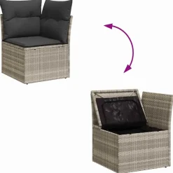 vidaXL Muebles De Jardín-Conjunto de sofá de jardín 7 pcs ratán sintético