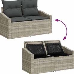 vidaXL Muebles De Jardín-Conjunto de sofá de jardín 7 pcs ratán sintético