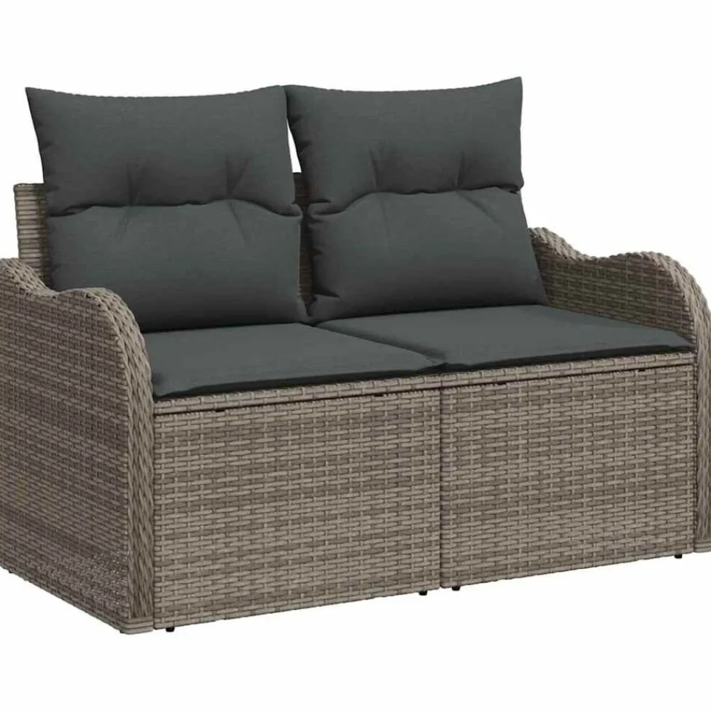 vidaXL Conjunto de sofá de jardín 6 pcs Poliratán Gris Clearance