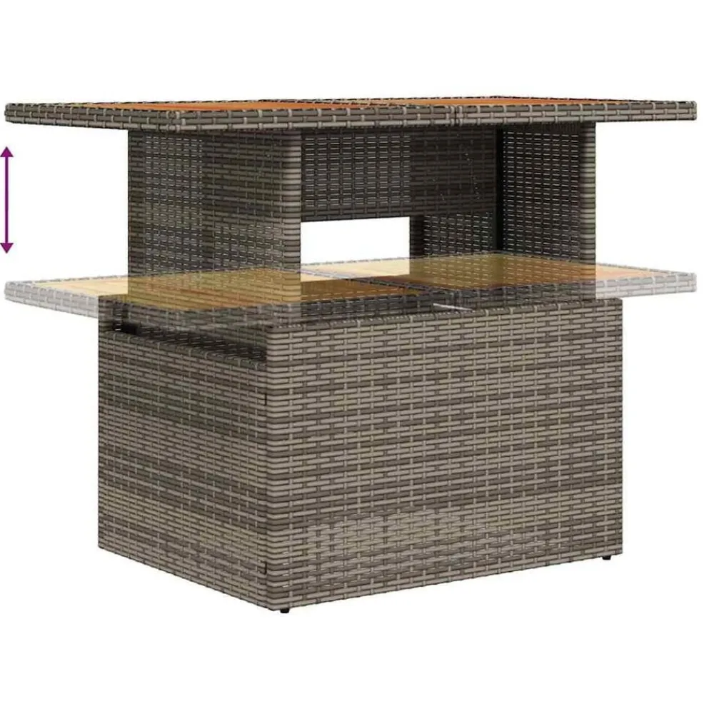 vidaXL Conjunto de sofá de jardín 6 pcs Poliratán Gris Clearance