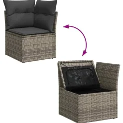 vidaXL Conjunto de sofá de jardín 6 pcs Poliratán Gris Clearance