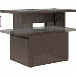vidaXL Conjunto de sofá de jardín con cojín 8 pcs Marrón Poliratán Marr&oacute;n y crema Online