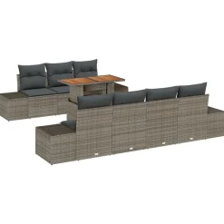 vidaXL Muebles De Jardín-Conjunto de sofá de jardín 8 pcs Poliratán