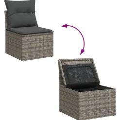 vidaXL Muebles De Jardín-Conjunto de sofá de jardín 8 pcs Poliratán