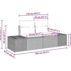 vidaXL Muebles De Jardín-Conjunto de sofá de jardín 8 pcs Poliratán