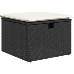 vidaXL Conjunto de sofá de jardín con cojín 8 pcs Poliratán Negro Sale