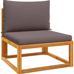 vidaXL Muebles De Jardín-Conjunto de sofá de jardín de 6 piezas con cojines de madera de acacia y cuerda