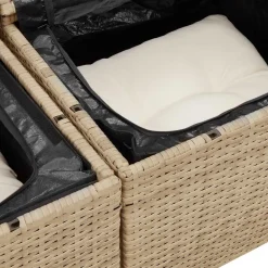 vidaXL Muebles De Jardín-Conjunto de sofá de jardín con cojín 6 pcs Poliratán