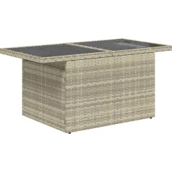 vidaXL Conjunto de sofá de jardín 8 pcs ratán sintético Gris claro Discount