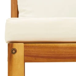 vidaXL Conjunto de sofá de jardín de 6 piezas con cojines de madera de acacia y ratán Negro y crema Online