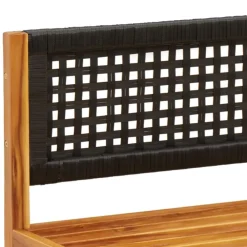 vidaXL Conjunto de sofá de jardín de 6 piezas con cojines de madera de acacia y ratán Negro y crema Online