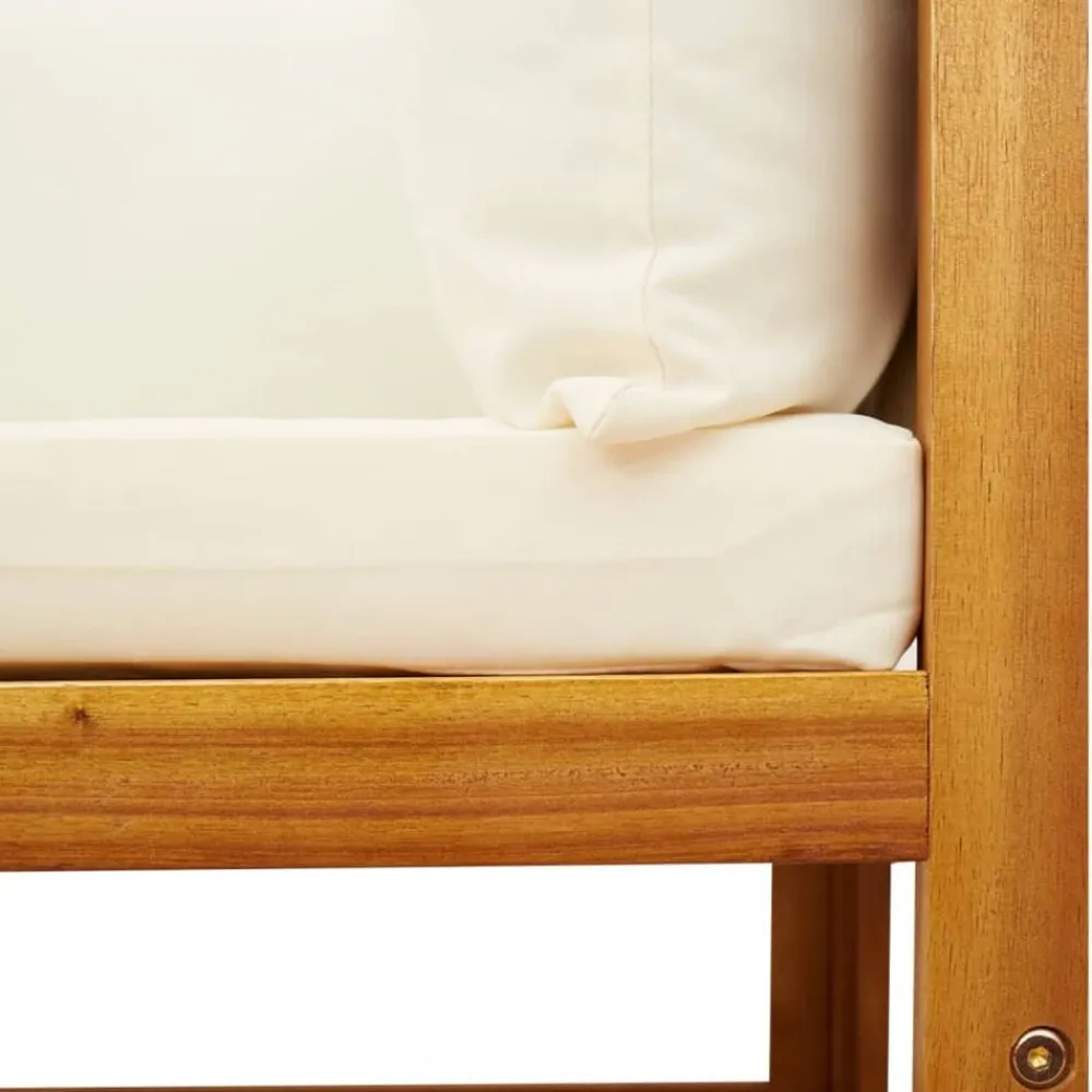 vidaXL Conjunto de sofá de jardín de 6 piezas con cojines de madera de acacia y ratán Negro y crema Online