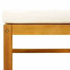vidaXL Conjunto de sofá de jardín de 6 piezas con cojines de madera de acacia y ratán Negro y crema Hot