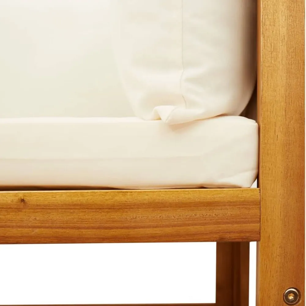vidaXL Conjunto de sofá de jardín de 6 piezas con cojines de madera de acacia y ratán Negro y crema Hot