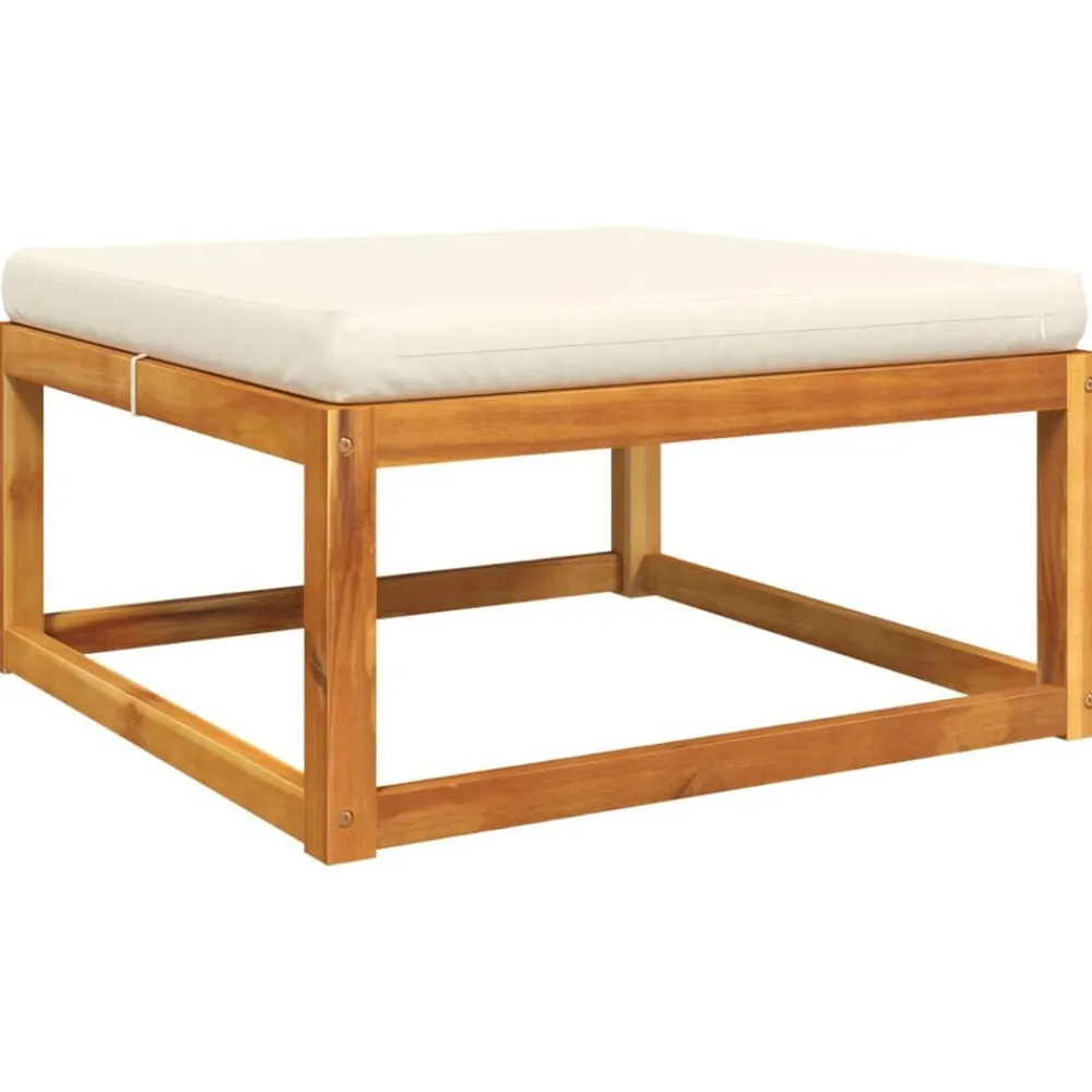 vidaXL Conjunto de sofá de jardín de 6 piezas con cojines de madera de acacia y ratán Negro y crema Hot
