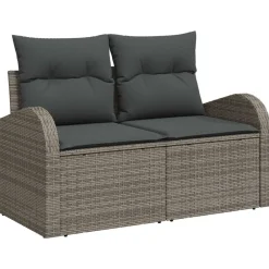 vidaXL Conjunto de sofá de jardín con cojín 6 pcs Poliratán Gris Discount